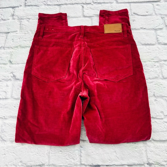 Madewell 10" High Rise Skinny Size 28 Velvet Pants Holiday Party Stretch - Picture 12 of 12